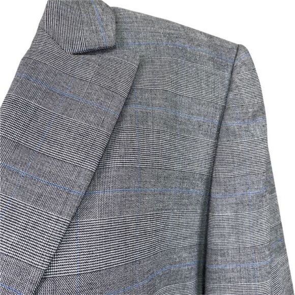 Tahari Blazer Gray With Black Lace Trim Size 12 - Picture 5 of 5